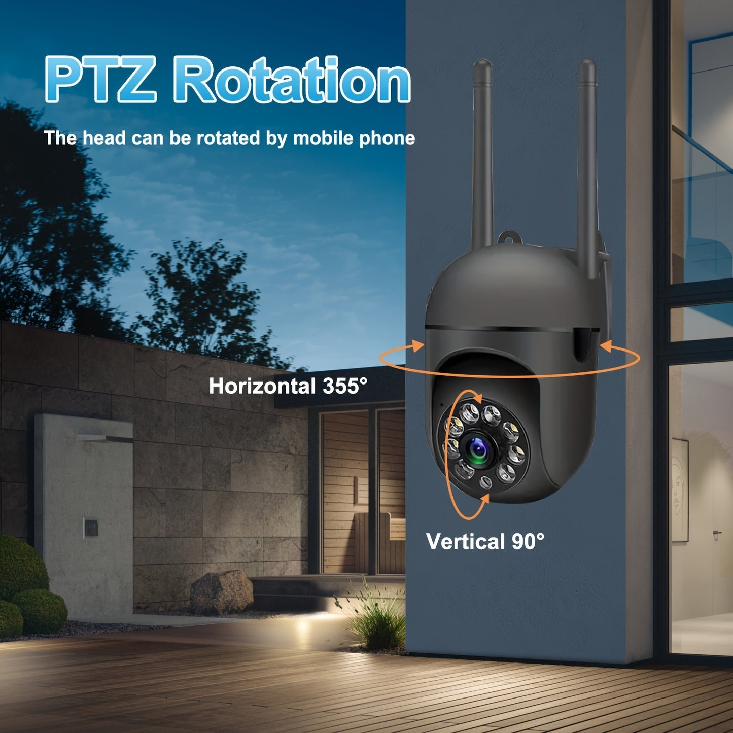 360 Wireless Camera Outdoor WiFi Night Vision Cam HD 1080P Home Security System