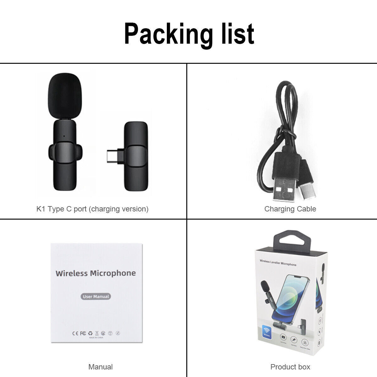 Lavalier Mini Microphone Wireless Audio Video Recording With Phone Charging Wireless Lavalier Microphone Broadcast Lapel Microphones Set Short Video Recording Chargeable Handheld Microphone Live Stre