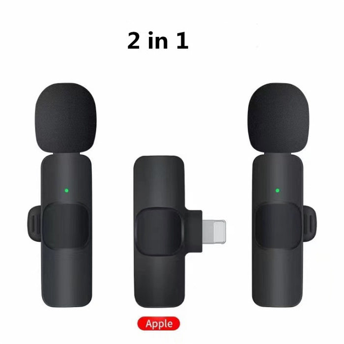 Lavalier Mini Microphone Wireless Audio Video Recording With Phone Charging Wireless Lavalier Microphone Broadcast Lapel Microphones Set Short Video Recording Chargeable Handheld Microphone Live Stre