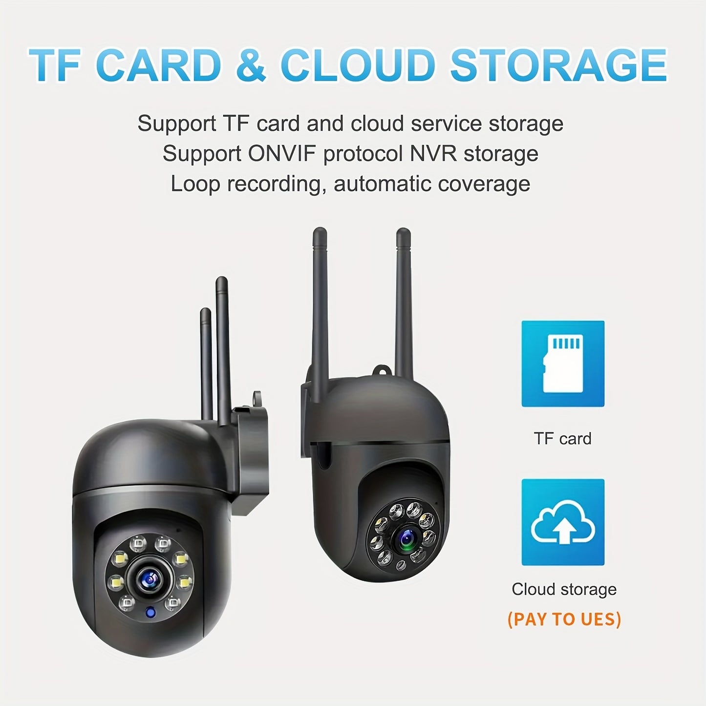 360 Wireless Camera Outdoor WiFi Night Vision Cam HD 1080P Home Security System
